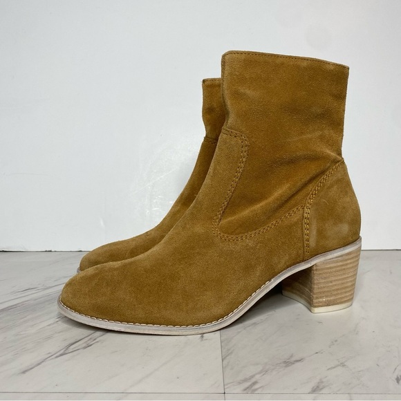New! Crevo Jade Sand Suede Stacked Heel Bootie 9 - Picture 14 of 14